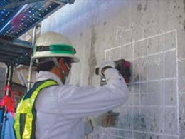 1号清水立体飯田高架橋 OFFランプ下部工事非破壊試験