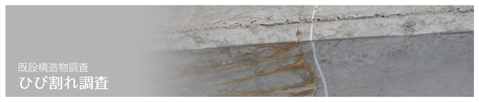 ひび割れ調査 既設構造物調査（コンクリート調査・診断）コンクリート調査・診断のアクシス：静岡県浜松市